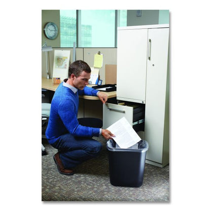 Rubbermaid Durable Polyethylene Wastebasket, 7 Gallons, Black