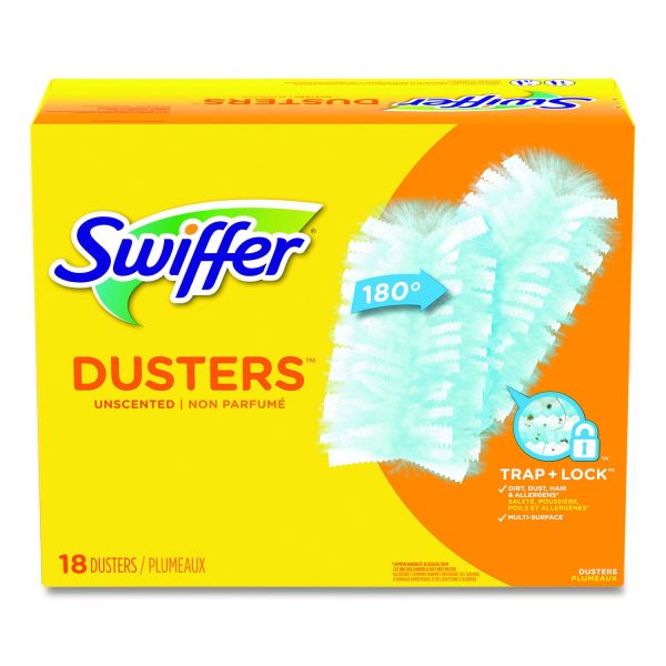 Swiffer Dusters Refill, Fiber Bristle, Light Blue, 18/Box