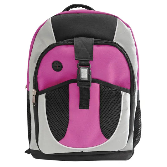 Junior High Style Backpack, 18 x 13 x 6 Inches, Berry, Grades 6 to 12