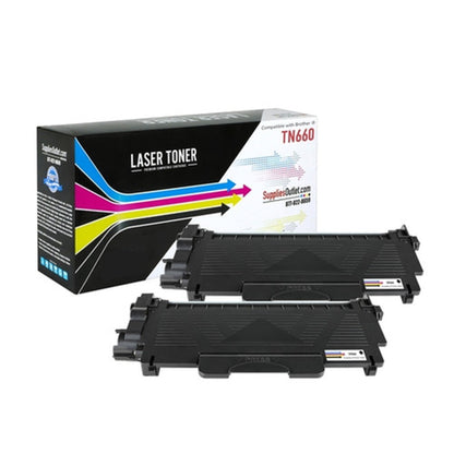 Compatible Brother TN-660 Jumbo Black Toner Cartridge - 5,200 Page Yield