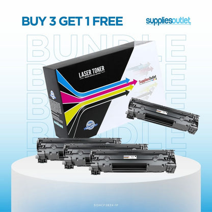 HP 83X (CF283X) Black Toner Cartridge High Yield - Compatible Bundle