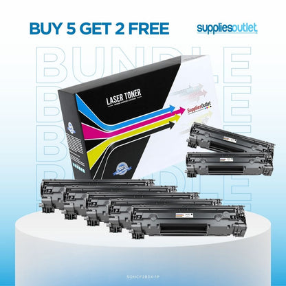 HP 83X (CF283X) Black Toner Cartridge High Yield - Compatible Bundle