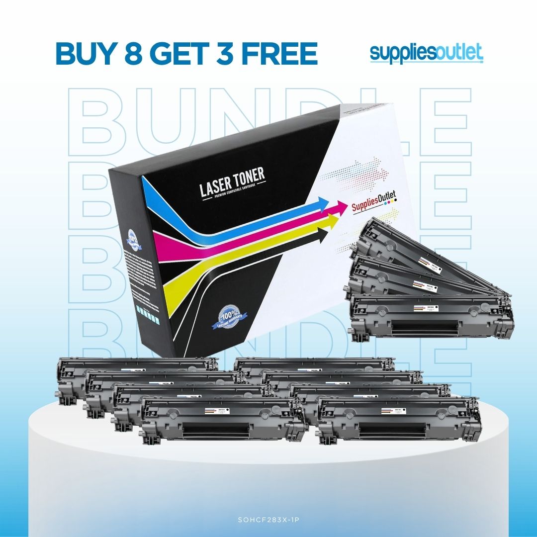 HP 83X (CF283X) Black Toner Cartridge High Yield - Compatible Bundle