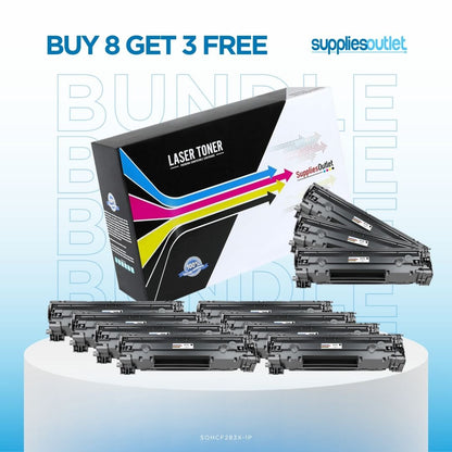 HP 83X (CF283X) Black Toner Cartridge High Yield - Compatible Bundle