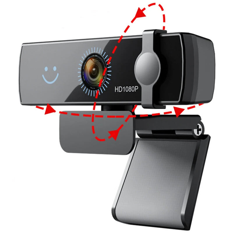 CW100 Webcam 1080P Full HD Windows Hello Facial Recognition USB Computer Cam Noise Cancelling Microphone Plug and Play for Video Calling Conference - Black