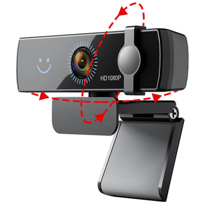 CW100 Webcam 1080P Full HD Windows Hello Facial Recognition USB Computer Cam Noise Cancelling Microphone Plug and Play for Video Calling Conference - Black