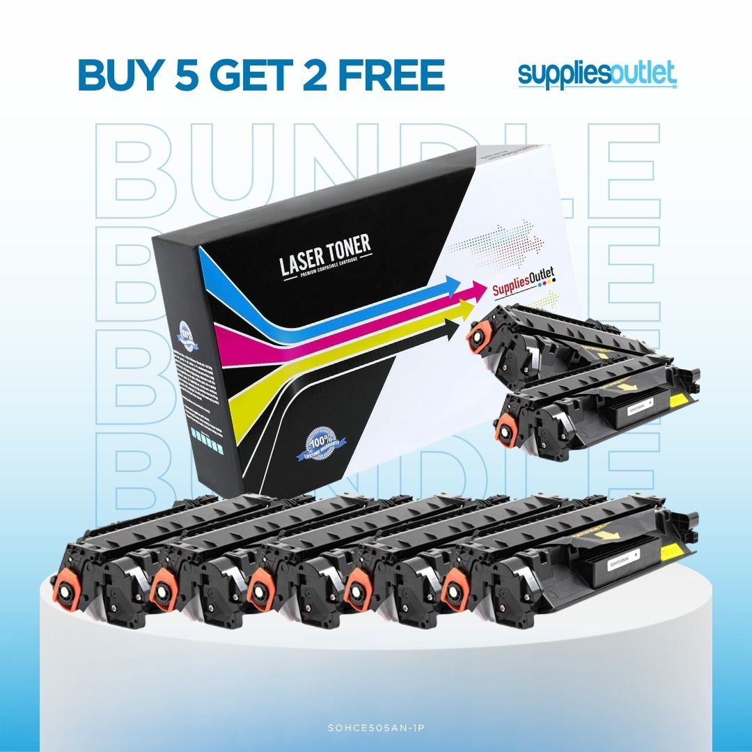 HP 05A (CE505A) Black Toner- Compatible Bundle