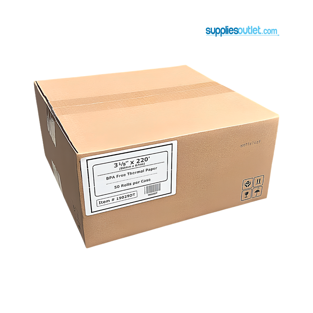 3 1/8" x 220' Thermal Paper Rolls (50 Rolls)
