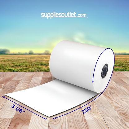 3 1/8" x 230' Thermal Paper Rolls (50 Rolls)