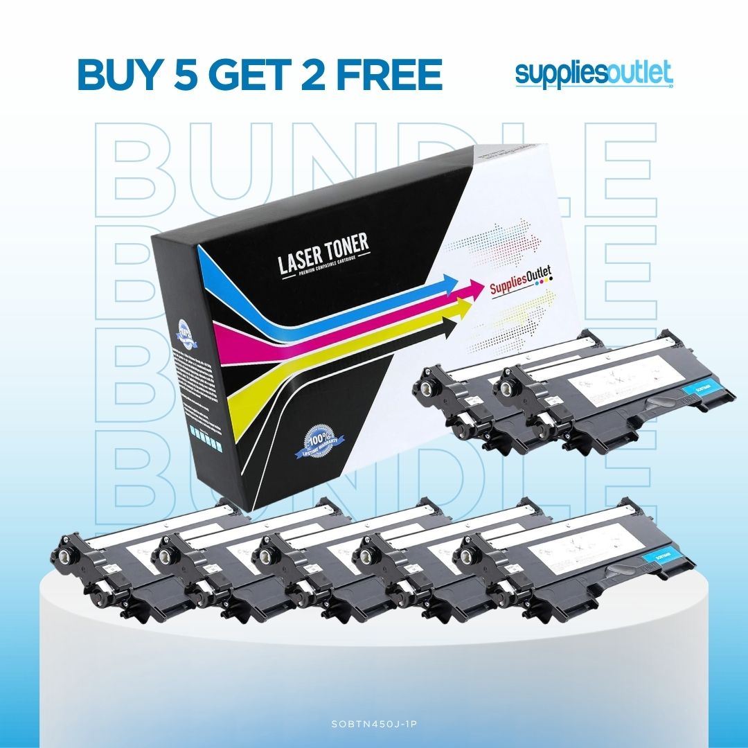 Brother TN450 Jumbo Black Toner - Compatible Bundle