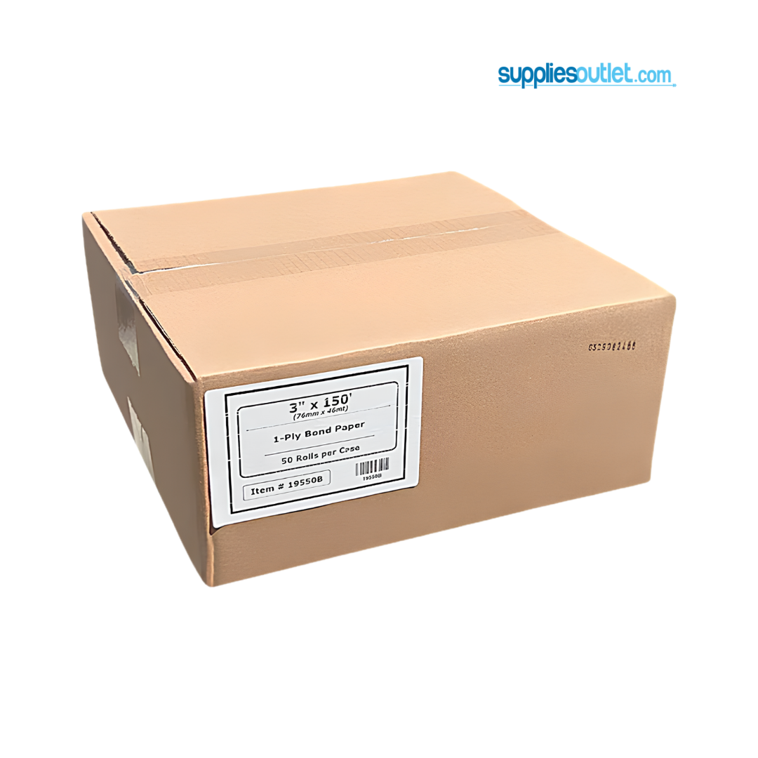3" x 150' 1-Ply Bond Paper (50 rolls/case)