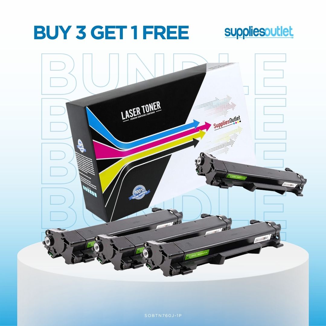 Brother TN760 Jumbo Black High-Yield Toner - Compatible Bundle