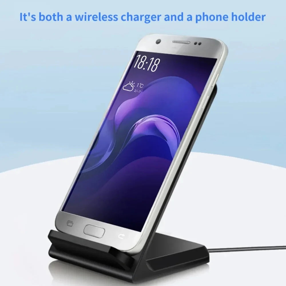 15W Desktop Vertical Wirelss Charger Fast Wireless Charging