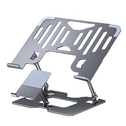 L05 2-in-1 Mobile Phone & Laptop Stand Dual-axis Adjustable Vertical Height Bracket Hollow Design Cooling 40KG Bearing