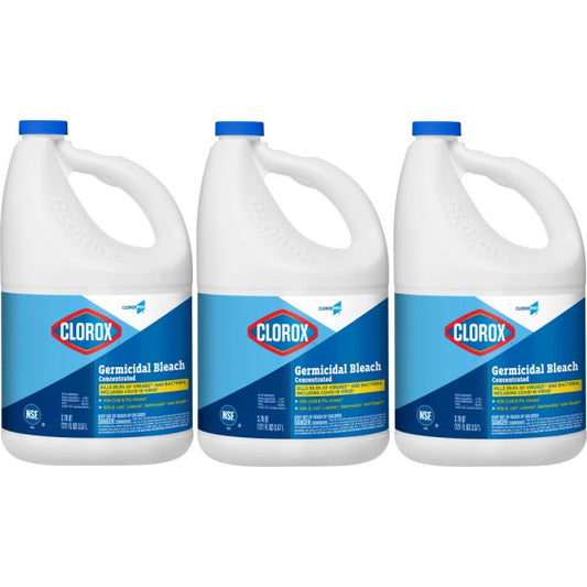 CloroxPro Clorox Germicidal Bleach, Concentrated, 121 Ounce Bottle, Pack of 3 (30966)