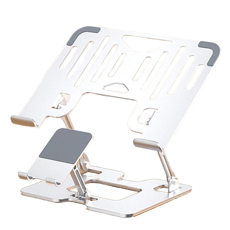 L05 2-in-1 Mobile Phone & Laptop Stand Dual-axis Adjustable Vertical Height Bracket Hollow Design Cooling 40KG Bearing