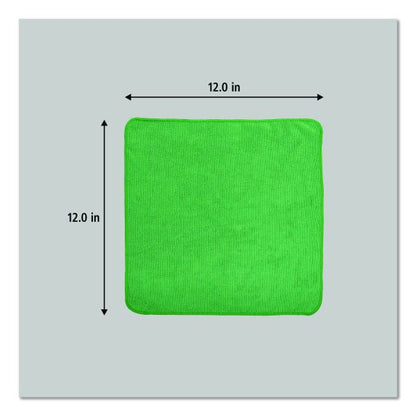 Rubbermaid Commercial Microfiber Cleaning Cloths, 12 x 12, Green, 24/Pack