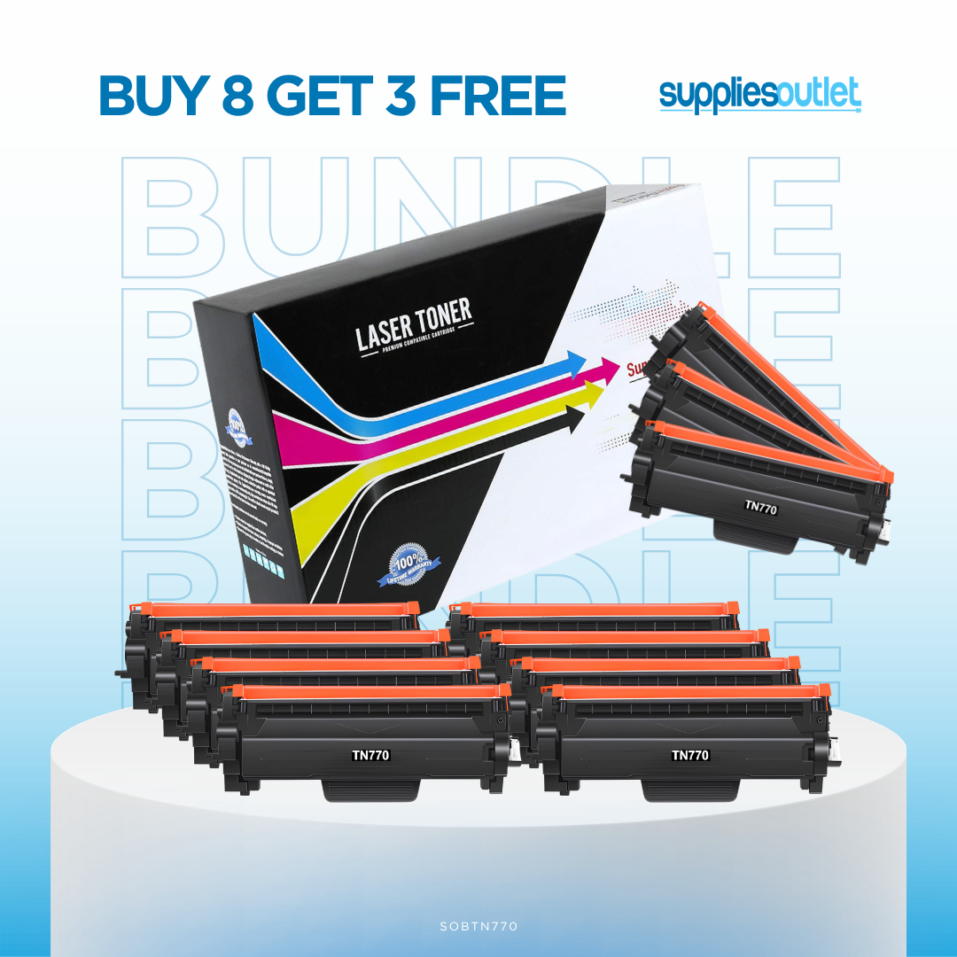 Compatible Brother TN770 (Black) Toner Cartridge High Yield - 4,500  Page Yield - Bundle