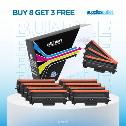 Compatible Brother TN770 (Black) Toner Cartridge High Yield - 4,500  Page Yield - Bundle