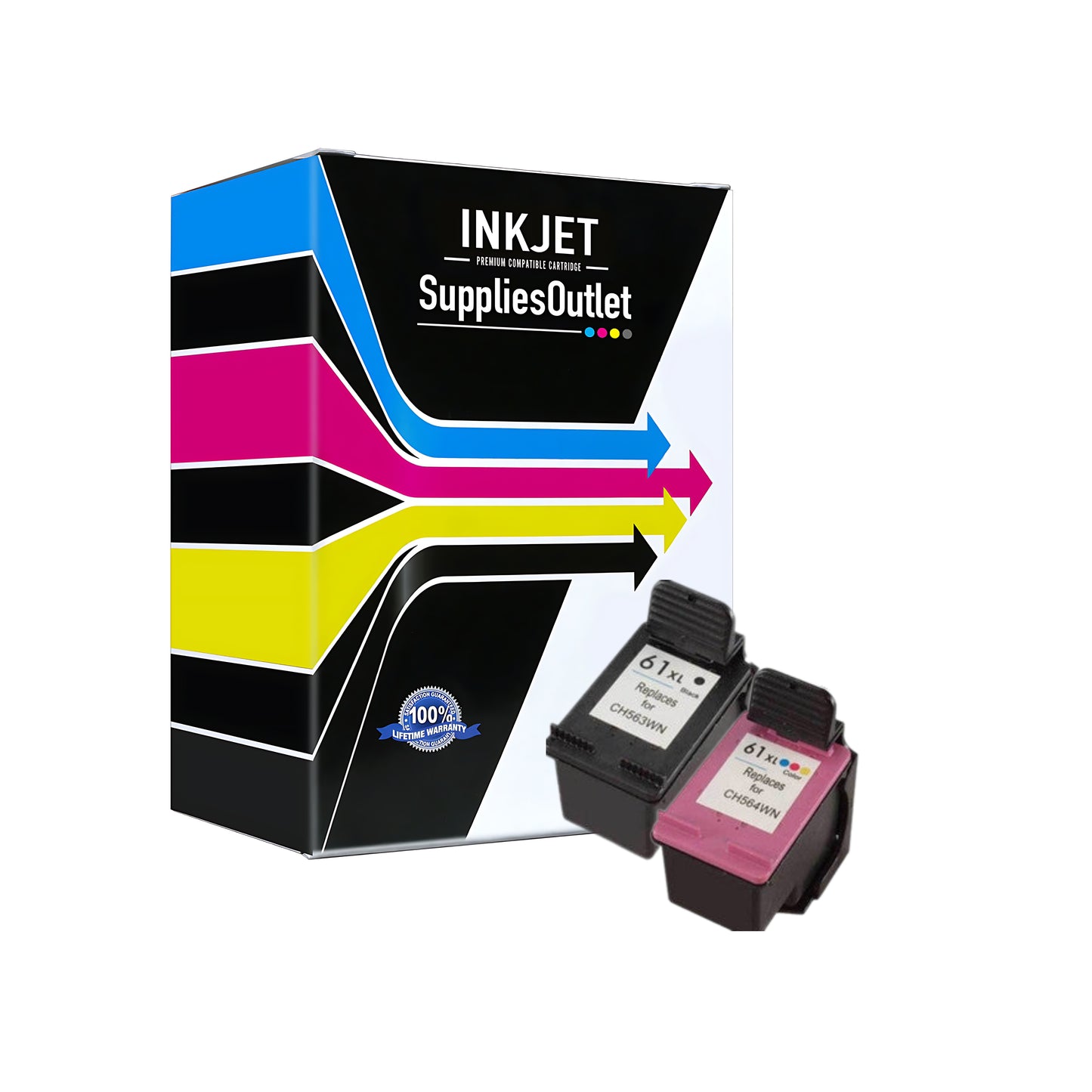 Compatible HP 61XL (All Colors) High Yield Ink Cartridge - 480 Black - 330 Color Page Yield