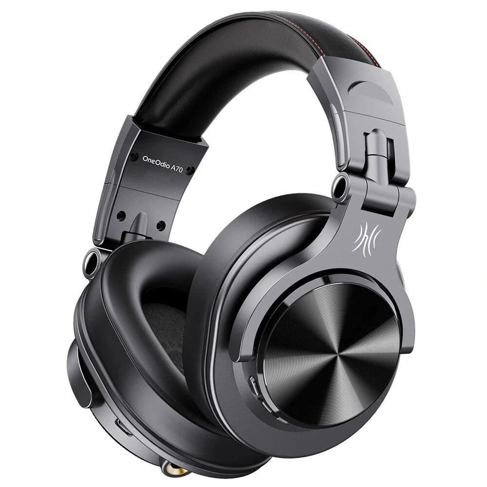 OneOdio A70 Headset bluetooth Headphone Hi-Res Audio Professional Studio Monitor DJ Headphones 3.5mm 6.35mm Over-Ear Wireless Headset - Black COD