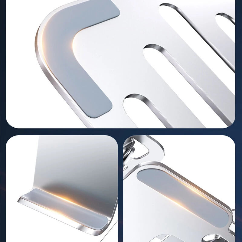 L05 2-in-1 Mobile Phone & Laptop Stand Dual-axis Adjustable Vertical Height Bracket Hollow Design Cooling 40KG Bearing