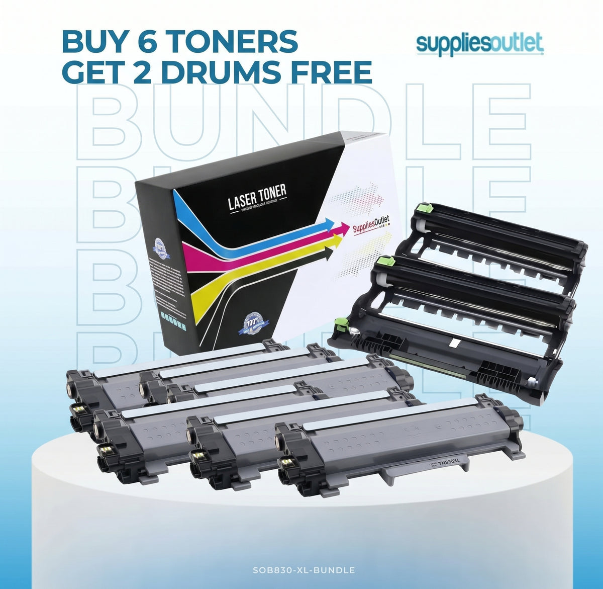 Compatible Brother TN830XL Black Toner + Drum - Bundles