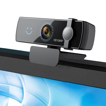 CW100 Webcam 1080P Full HD Windows Hello Facial Recognition USB Computer Cam Noise Cancelling Microphone Plug and Play for Video Calling Conference - Black