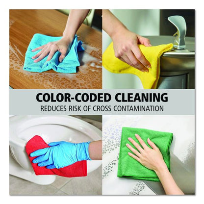 Rubbermaid Commercial Microfiber Cleaning Cloths, 12 x 12, Green, 24/Pack