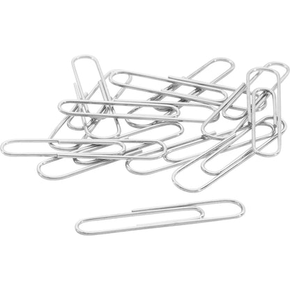 ACCO Recycled Paper Clips No. 1 - 1.3" Length - 10 Sheet Capacity - Durable, Reusable - 100 / Box - Silver - Metal