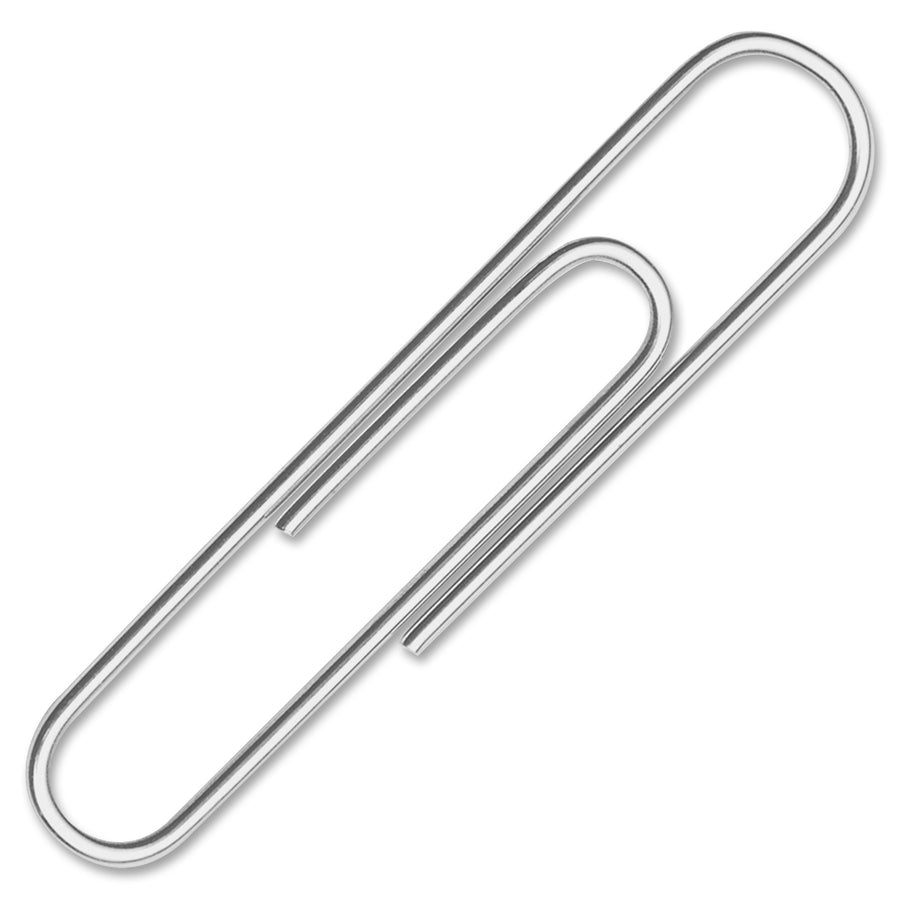 ACCO Recycled Paper Clips No. 1 - 1.3" Length - 10 Sheet Capacity - Durable, Reusable - 100 / Box - Silver - Metal