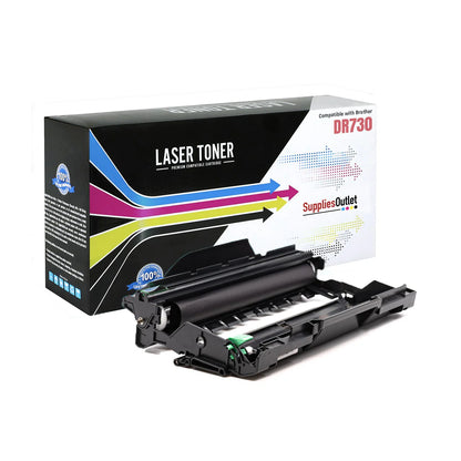 Brother DR730 Drum Unit Laser toner cartridge with packaging on a white background