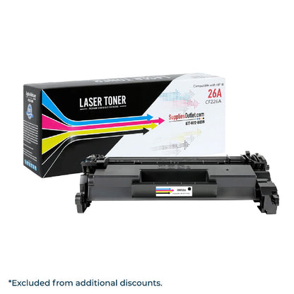 Compatible HP 26A (CF226A) Black Toner Cartridge - 3,100 Page Yield