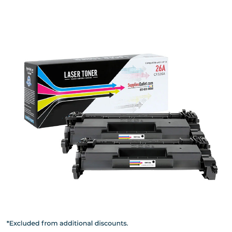 Compatible HP 26A (CF226A) Black Toner Cartridge - 3,100 Page Yield