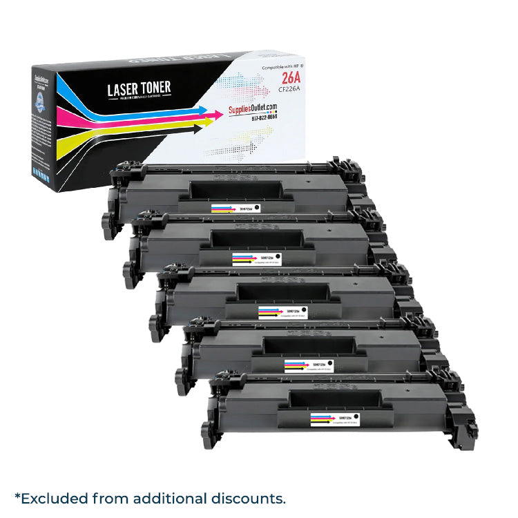Compatible HP 26A (CF226A) Black Toner Cartridge - 3,100 Page Yield