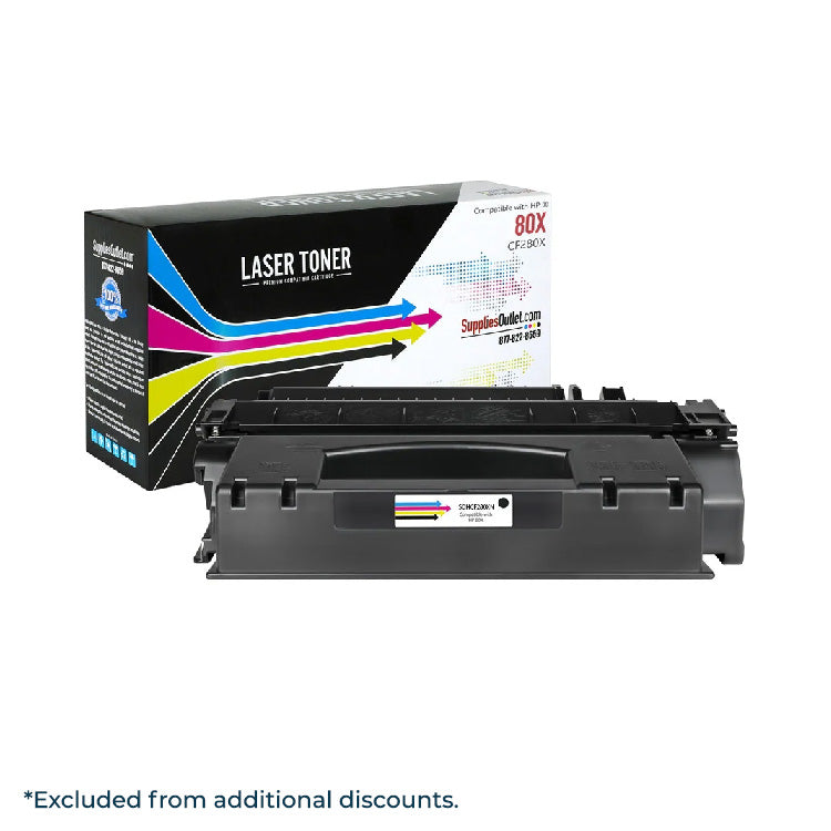 Compatible HP 80X (CF280X) Toner Cartridge Black High Yield - 6,900 Page Yield