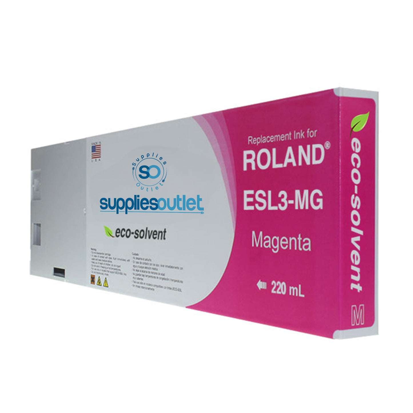 Roland ESL3 Compatible Wide Format 220 mL, Cartridge Replacement for Roland ESL3CY - Cyan