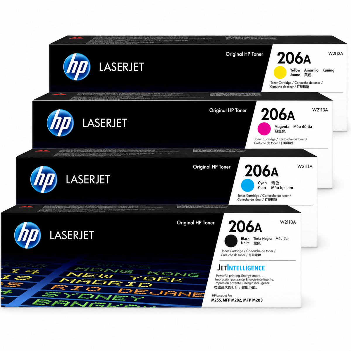 HP 206A (All Colors) Toner Cartridge - Black 1,350 - Color 1,250 - Page Yield