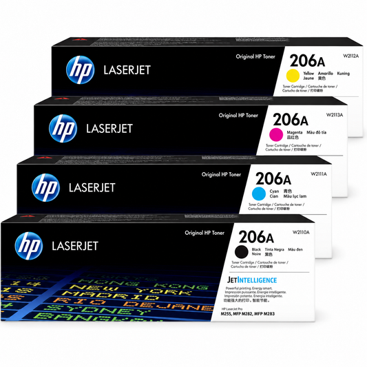 HP 206A (All Colors) Toner Cartridge - Black 1,350 - Color 1,250 - Page Yield
