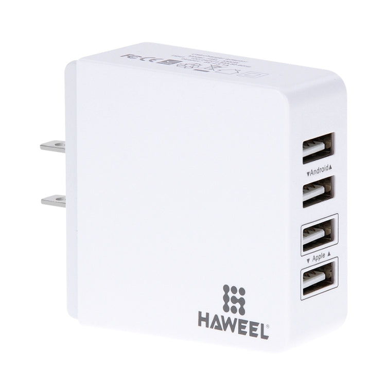 HAWEEL 4 Ports USB 3.1A Travel Wall Charger, US Plug