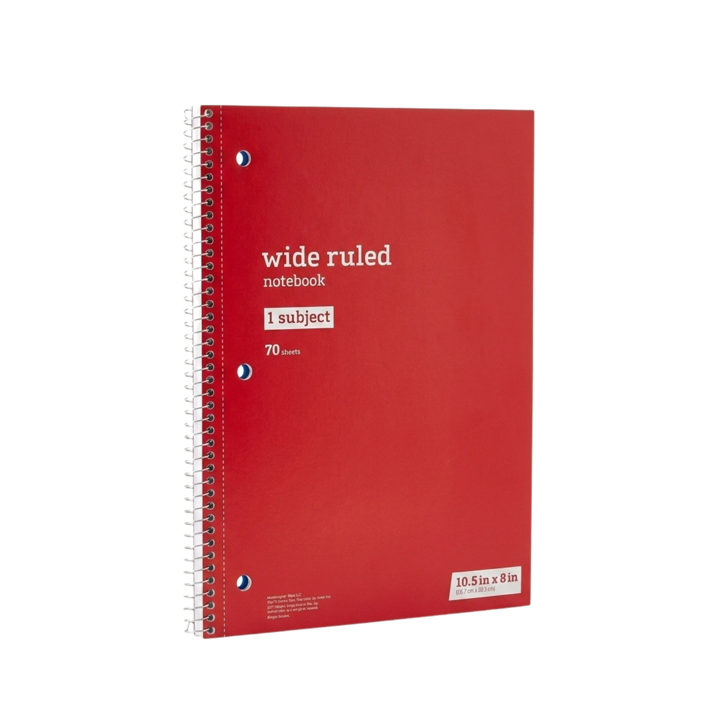 Just Basics Spiral Notebook, 8" x 10-1/2", Wide Ruled, 70 Sheets, Assorted Colors, Pack Of 6 Notebooks