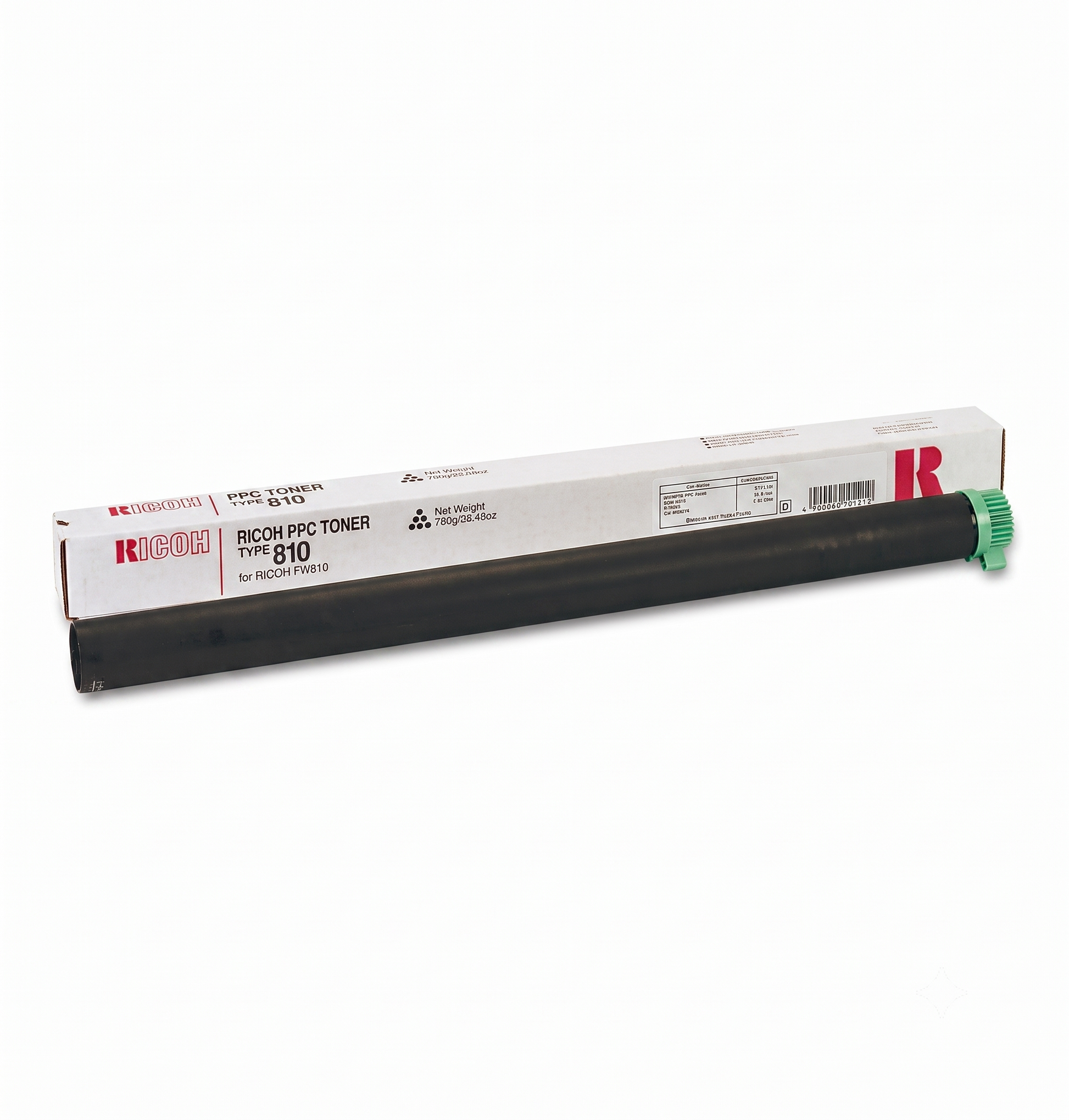 Ricoh 887447 Type 810 toner cartridge on a white background