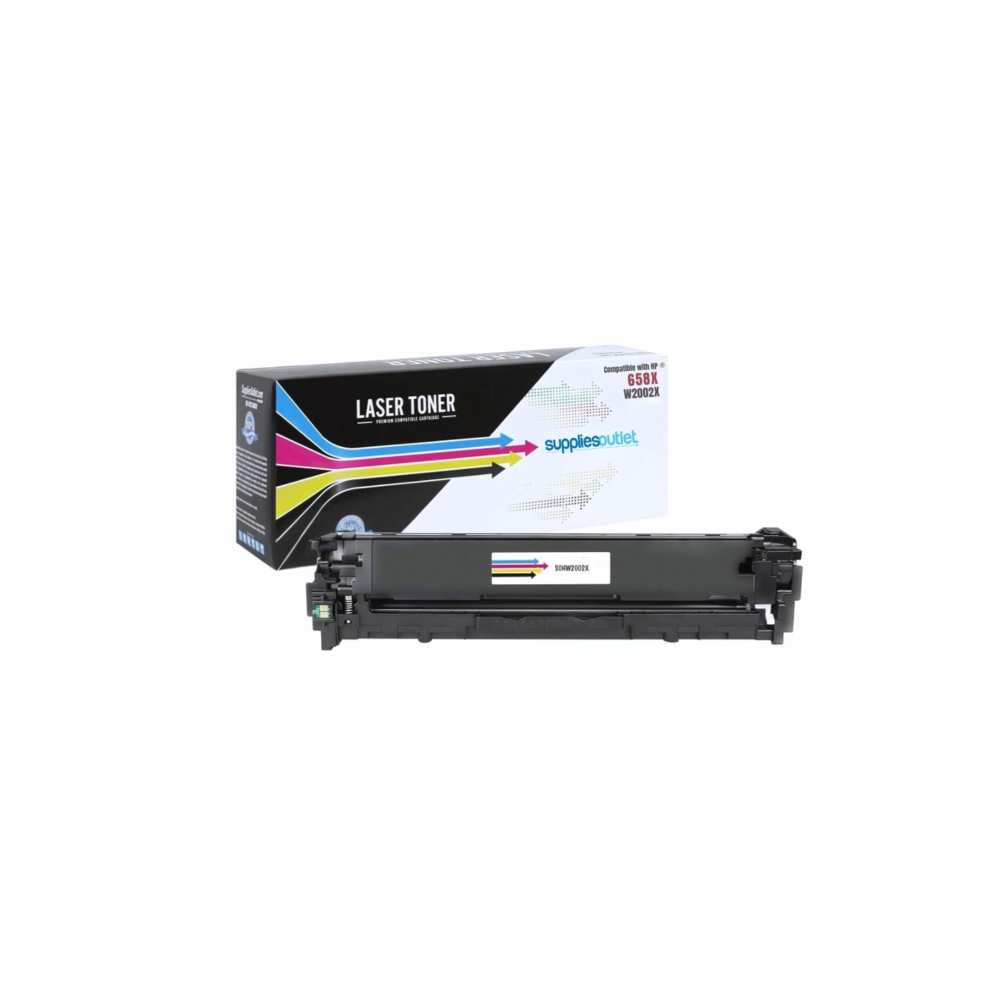 Compatible HP W2000X (658X) High Yield Toner Cartridge by SuppliesOutlet - Black 33,000 Page Yield / Color 28,000 Page Yield