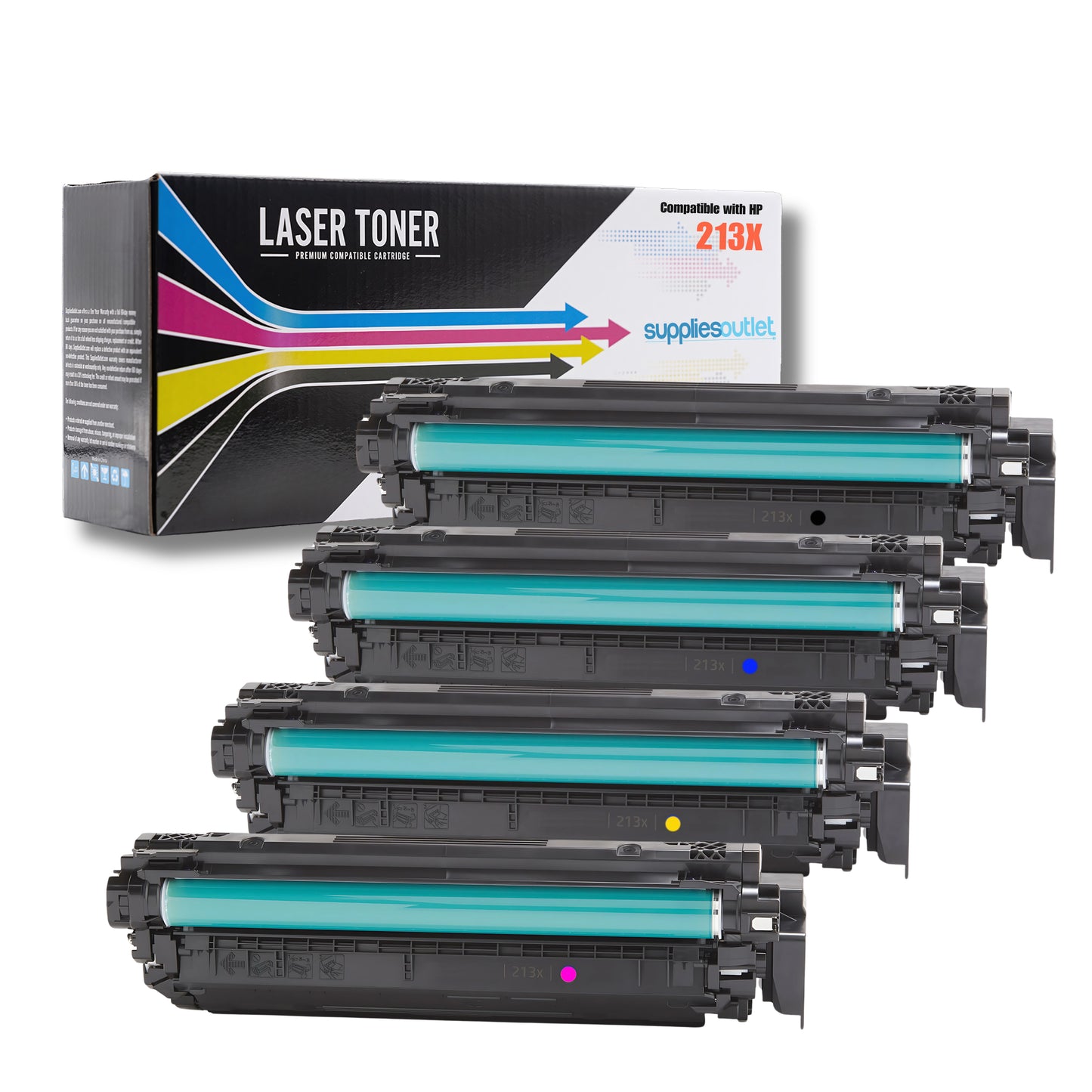 Compatible HP 213X (W2130X) Toner Cartridge - Black 9,000- Color 6,000 Page Yield