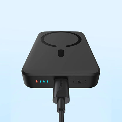 Baseus 20W 10000mAh Magnetic Mini Wireless Fast Charge Power Bank for iPhone 13 Pro Max for Samsung Galaxy Note S21 ultra Huawei Mate40 OnePlus 8 Pro - Black