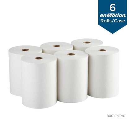 enMotion 10" Paper Towel Rolls, 1-Ply, 10"x 800', 40% Recycled Fiber, White, 800 ft Per Roll, 6 Rolls Per Case