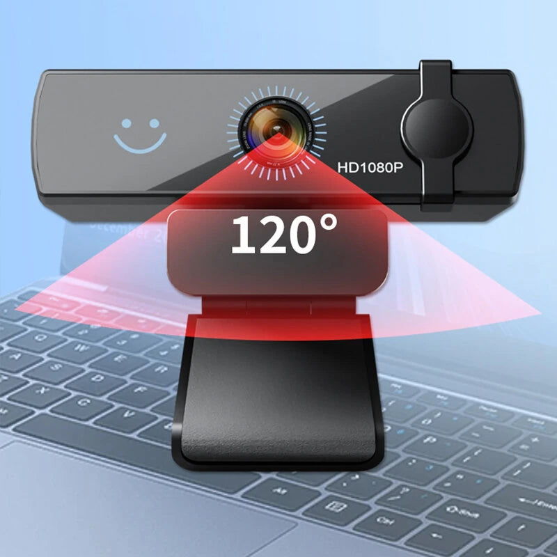 CW100 Webcam 1080P Full HD Windows Hello Facial Recognition USB Computer Cam Noise Cancelling Microphone Plug and Play for Video Calling Conference - Black