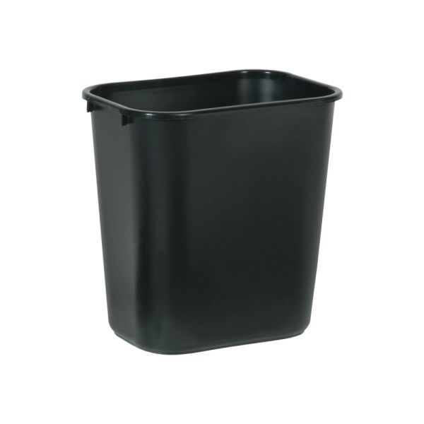 Rubbermaid Durable Polyethylene Wastebasket, 7 Gallons, Black
