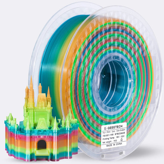 Geeetech PLA 3D Printing Filament Transparent/Gradient/Green 1KG 1.75mm for 3D Printing - Gradient