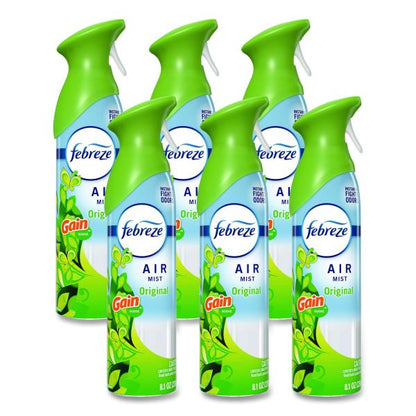 Febreze AIR, Gain Original, 8.1 oz Aerosol Spray, 6/Carton